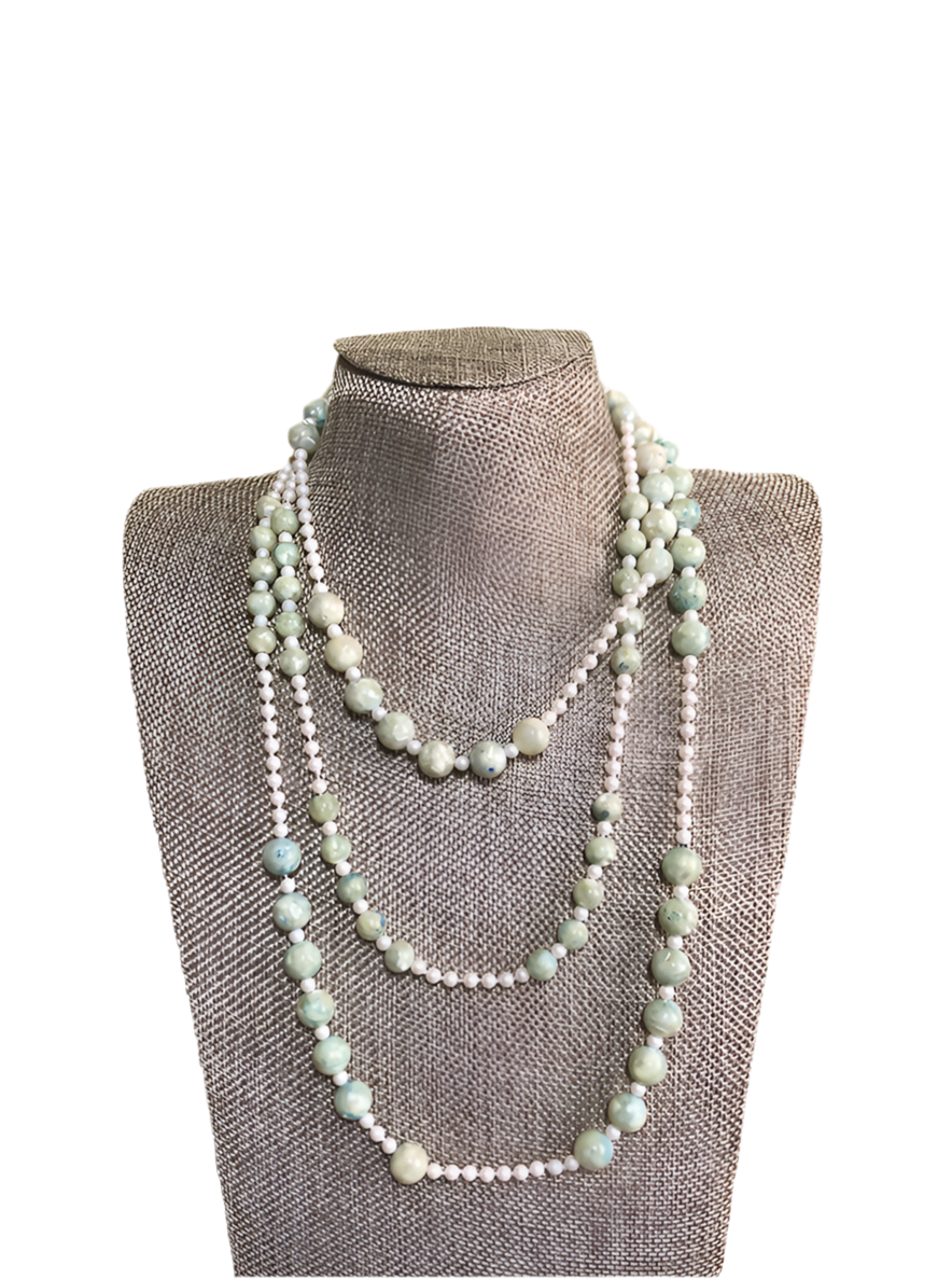 Mother-of-Pearl & Swarovski Pearl Wrap Necklace