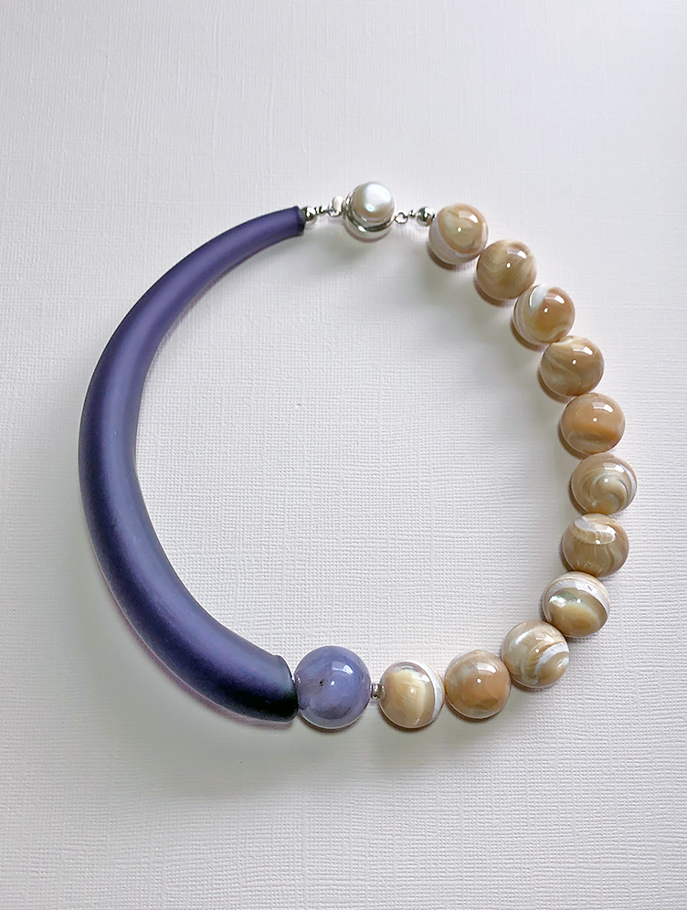 Blown Glass & Mother-of-Pearl Choker