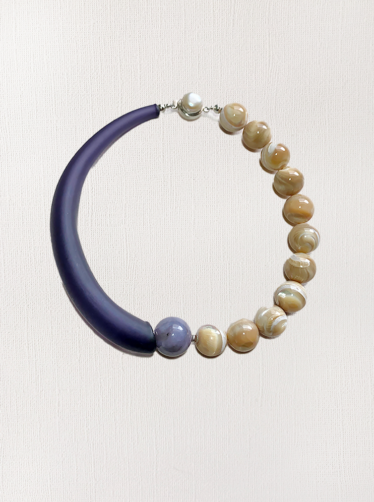 Blown Glass & Mother-of-Pearl Choker