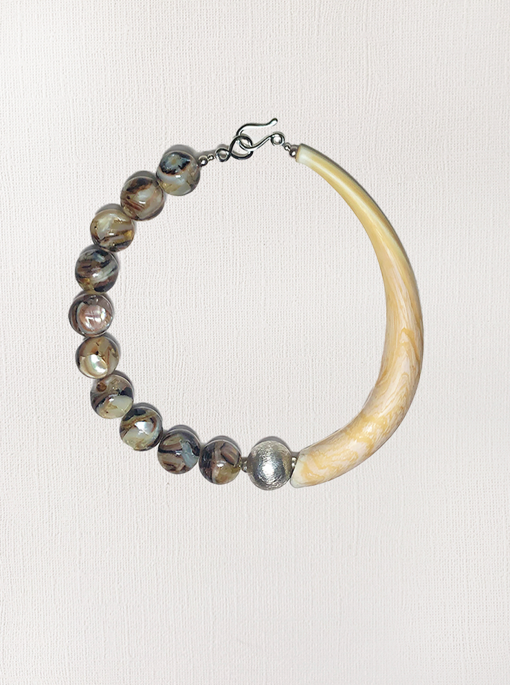 Blown Glass & Mother-of-Pearl Choker