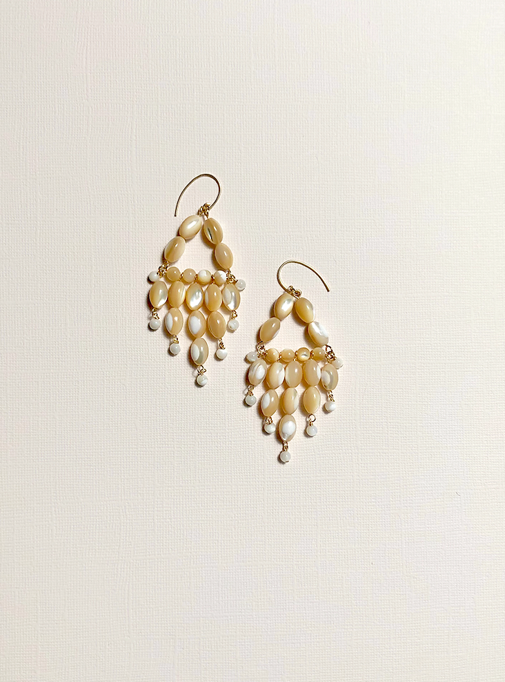 Mother-of-Pearl Vermeil Chandelier Earrings